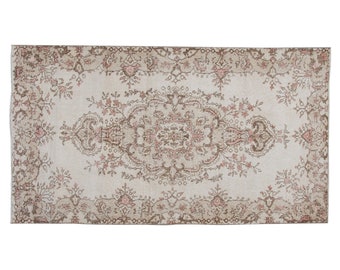 Turkish Rug", Vintage Rug, Area Rug, 3.10 x 7 feet, Oushak Rug, Antique Rug, Oriental Rug, Handmade Rug, Decorative Rug, Muted Rug, Old Rug