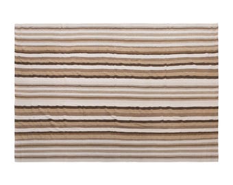 Earthy Stripes of Konya, Vintage Turkish Kilim Rug, 7.9 x 11 ft Rug, Minimalist Handwoven Wool Rug