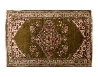 Area Rug, "Turkish Rug, Vintage Rug, 3.3 x 5.5 feet, Oushak Rug, Antique Rug, Oriental Rug, Handmade Rug, Decorative Rug, Muted Rug, Old Rug