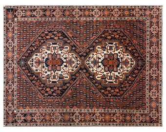 Handmade Vintage Turkish Oushak Rug 146x200 cm | Wool on Wool Area Rug 4.8x6.6 ft | Boho Antique Oriental Decorative Rug, Washed & Ready