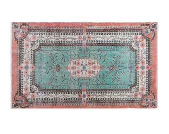 Handmade Oushak Rug 120x205 cm, Vintage Turkish Rug 3'11" x 6'9", 60+ Years Old, Antique Wool Rug, Area Rug