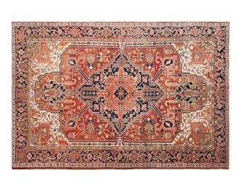 Vintage Turkish Area Rug, 7.7x10.2 ft, 235x310 cm, Handmade Anatolian Wool Rug