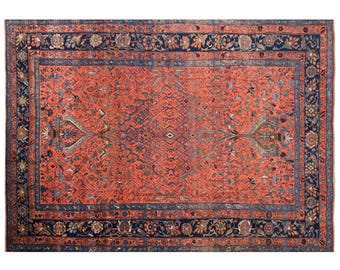 Handmade Vintage Oushak Rug 278x370 cm (9'1"x12'2") – 60+ Years Old Turkish Wool Carpet, Antique Oriental Rug, Large Bohemian Decor