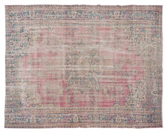 Area Rug, "Turkish Rug, Vintage Rug, 7.3 x 10 feet, Oushak Rug, Antique Rug, Oriental Rug, Handmade Rug, Decorative Rug, Large Rug, Old Rug