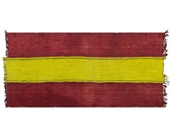 Vintage Turkish Kilim Rug, 4.1 x 10 ft, 125 x 305 cm, Handwoven Wool Kilim Rug