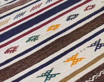 Kilim Rug", Kilim, Striped Kilim Rug,Minimal Kilim Rug, Oushak Rug, Area Rug, Floor Rug, Minimalist Rug, 2'8 x 10'4 feet