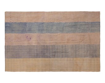 Vintage Turkish Cihanbeyli Curtain Kilim, 7.1x11.6 ft, 217x355 cm, Handmade Wool Kilim