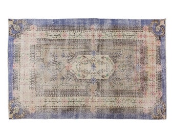 Oushak Rug, 3.8 x 6.7 ft, Antique Rug, Oriental Rug, Handmade Rug, Decorative Rug, Muted Rug, Old Rug, Area Rug, Turkish Rug, Vintage Rug