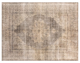 Vintage Turkish Oushak Rug, Handwoven Area Rug, Oversized 9'0 x 12'5 ft / 276 x 378 cm, Antique Rug, 60+ Years Old, Large Rug, Old Rug