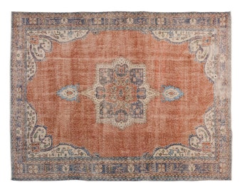 7x10 rug, 6.7 x 9.10 rug, Turkish Rug, Vintage Rug, Area Rug, 6.7 x 9.10 feet, Oushak Rug, Antique Rug, Oversized Rug, Large Rug, Old Rug