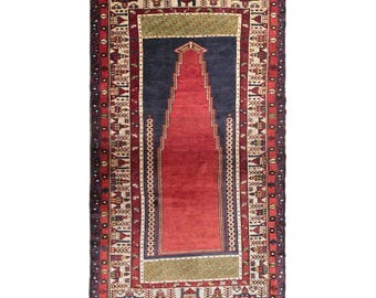Desert Prayer of Karapınar, Vintage Turkish Prayer Rug, 5 x 8 ft Rug, Vintage Rug