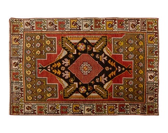 Oushak Rug, Area Rug, Turkish Rug, Vintage Rug, 3.3 x 4.8 feet, Antique Rug, Oriental Rug, Handmade Rug, Decorative Rug, Muted Rug, Old Rug