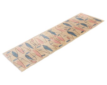 2'6 X 8'2 feet Vintage Rug Runner,Floor Oushak Rug,Hallway Turkish Rug Runner,Oushak Rugs,long runner, narrow long runner,Oushak Long Runner