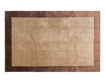 Large Vintage Wool Rug from Turkey – 7'9" x 10'8" | Hand-Spun Wool Area Carpet • 1960s Handmade Nomadic Rug • Rustic Bohemian Decor Piece