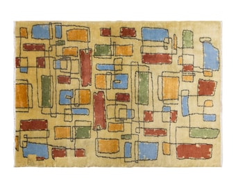 Pastel Harmony of Isparta, Vintage Turkish Wool Rug, 118 x 178 cm, 3.9 x 5.8 ft, Handwoven Anatolian Rug