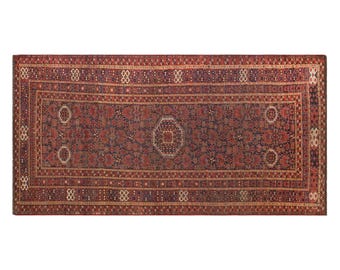 Besir Rug – 100+ Yrs Old Antique Rug – 195 x 440 cm / 6.4 x 14.4 ft – Handwoven Vintage Oriental Wool Rug – One of a Kind Collector Piece