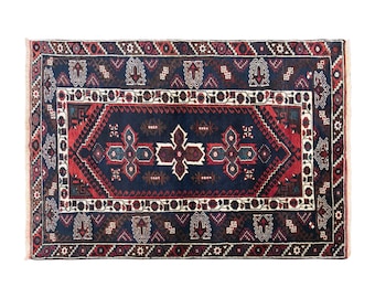 Vintage Döşemealtı Nomadic Rug, 4.3x6.6 ft, 132x200 cm, Handwoven Turkish Wool Rug