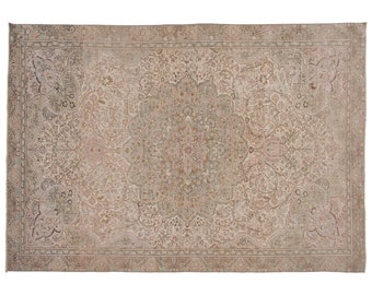 Vintage Rug", Area Rug, Turkish Rug, 6 x 9.6 feet, Oushak Rug, Antique Rug, Oriental Rug, Handmade Rug, Decorative Rug, Large Rug, Old Rug