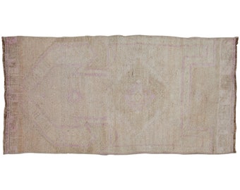 Small Rug, 2'4 x 4'9 feet / 70 x 145 cm,Vintage Rug, Turkish Rug,Abstract design rug,Trend Rug,Muted Colors Rug,Shabby Rug, FREE SHIPPING