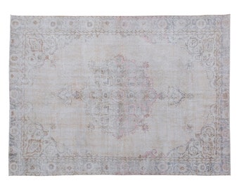 Turkish Rug, Vintage Rug, Area Rug, 7.3 x 9.10 feet, Oushak Rug, Antique Rug, Oriental Rug, Handmade Rug, Decorative Rug, Large Rug, Old Rug