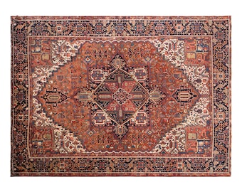 Vintage Turkish Area Rug, 9.8x11.5 ft, 300x350 cm, Handmade Anatolian Wool Rug