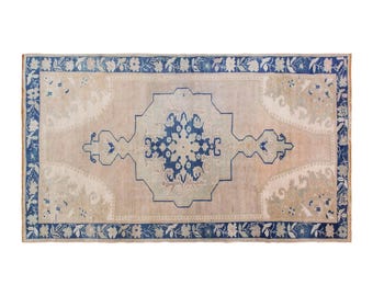 4'6 x 7'6 cm,Handmade Turkish Rug, Wool Rug,FREE SHIPPING! Vintage Rug,Turkish Rug,Decorative Rug,Oushak Rug, 137 x 228 cm Rug