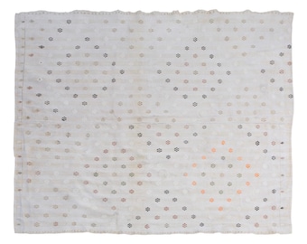 1960s Vintage Turkish Kilim Rug – 178 x 218 cm | 5'10" x 7'2" – Handwoven Wool Flatweave, Muted Earth Tones, Minimalist Boho Room Decor
