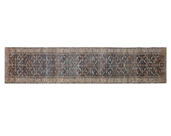 Handmade Oushak Runner Rug 85 x 510 cm | 2'9" x 16'9" ft Vintage Turkish Hallway Rug | 60+ Years Old Antique Carpet