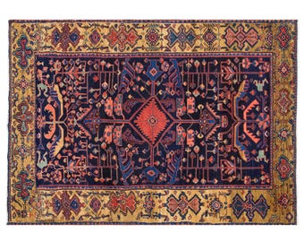 Vintage Turkish Oushak Rug 4.5 x7 ft | 142 x 215 cm Handmade Wool Area Rug, Antique Nomadic Rug, Oriental Decorative Rug 60+ Years