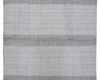 Striped Design Turkish Kilim Rug,Stripe Kilim Rug,214x258cm,Minimalist Modern Kilim Rug,Striped Turkish Rug, Striped Kilim Rug 7x8'6 feet