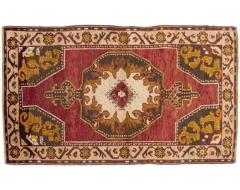 Antique Rug", Oriental Rug, Handmade Rug, Decorative Rug, Muted Rug, Old Rug, Area Rug, Turkish Rug, Vintage Rug, 3.9 x 6.3 feet, Oushak Rug