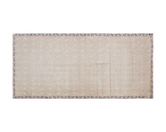 Vintage Wool Rug 4'5"x10'0" | Handwoven Turkish Hallway Rug | Boho Tribal Wool on Wool | 60 Year Old Natural Dyed Carpet