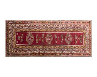 Antique Konya Ladik Runner Rug, 4.3x11.5 ft, 132x350 cm, 120 Years Old Handwoven Wool Rug