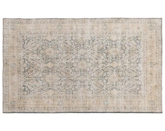 Oversized Turkish Vintage Rug, 7'10 x 10'0 Feet / 207x304 cm, Handmade Oushak Rug, Antique Area Rug, Large Muted Floor Decor, 60+ years old