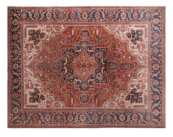 Vintage Turkish Rug, 296x384 cm (9.7x12.6 ft), Oushak Area Rug, Antique Handmade Rug, 60+ yrs, One of a Kind