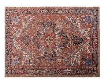 Large Rug, 240 x 330 cm (7.9 x 10.8 ft), Area Rug, Turkish Rug, Vintage Rug, Oversized Rug, Oushak Rug, Antique Rug, Old Rug, 60+ Years