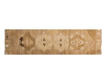 Runner Rug, Turkish Rug, Antique Rug, 2.9 x 12.4 feet, Oushak Rug, Vintage Rug, Oriental Rug, Handmade Rug, Hallway Rug, Kitchen Rug