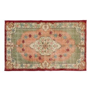 4x7 rug, 4.1 x 6.11 rug, Oushak Rug, Area Rug, Turkish Rug, Vintage Rug, 4.1 x 6.11 feet, Antique Rug, Oriental Rug, Handmade Rug, Old Rug