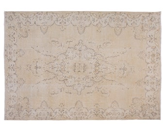Area Rug, "Turkish Rug, Vintage Rug, 6.11 x 10.10 feet, Oushak Rug, Antique Rug, Oriental Rug, Handmade Rug,Decorative Rug,Large Rug,Old Rug
