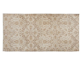 Vintage Rug", Area Rug, Turkish Rug, 3 x 6.5 feet, Oushak Rug, Antique Rug, Oriental Rug, Handmade Rug, Decorative Rug, Muted Rug, Old Rug