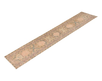 2'1 X 12'6 feet Vintage Rug Runner,Floor Oushak Rug,Hallway Turkish Rug Runner,Oushak Rugs,long runner,narrow long runner,Oushak Long Runner