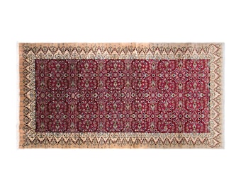 Vintage Kayseri Carpet, 3.3x6.6 ft, 102x200 cm, Handwoven Turkish Wool and Cotton Rug