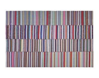 Vintage Turkish Striped Kilim Rug, 11.5x19 ft, 350x580 cm, Handwoven Area Rug