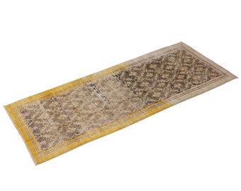 Vintage 3’1” x 8’9” Anatolian" Rug Oushak Floral Medallion Soft Pastel Nursery Oushak Handwoven Rug 94 x 266cm - FREE SHIPPING