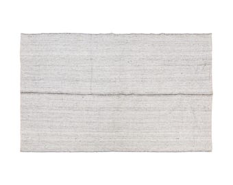 Neutral Pale Colors Striped Kilim Rug, Minimalist Modern Turkish Kilim, 7'1" x 8'10" (215 x 270 cm), Handwoven Striped Design Rug