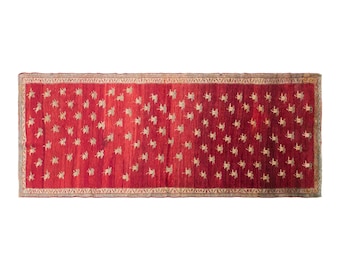 Antique Turkish Oushak Kula Runner Rug, 4x12 ft, 113x360 cm, 100 Years Old Handwoven Wool Rug