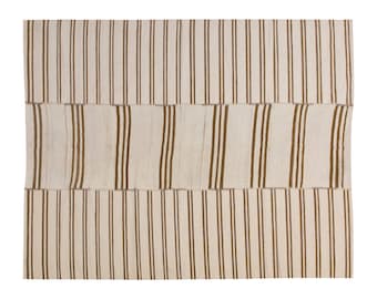 Stripe Kilim Rug, 224x285cm , Striped Design Turkish Kilim Rug, Minimalist Kilim Rug, Striped Turkish Rug, Striped Kilim Rug 7'4 x 9'4 feet