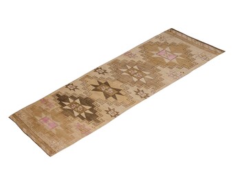 Runner Rug", Antique Rug, 3.2 x 11 feet, Oushak Rug, Vintage Rug, Turkish Rug, Hallway Rug, Floor Rug, Kitchen Rug, Wool Rug, Old Rug