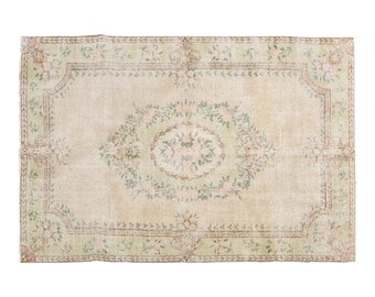 Large Rug, Area Rug, Turkish Rug, Vintage Rug, 5.9 x 9 feet, Antique Rug, Oriental Rug, Handmade Rug, Decorative Rug, Oushak Rug, Old Rug
