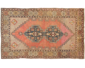 Area Rug, "Turkish Rug, Vintage Rug, 4.2 x 6.8 feet, Oushak Rug, Antique Rug, Oriental Rug, Handmade Rug, Decorative Rug, Muted Rug, Old Rug